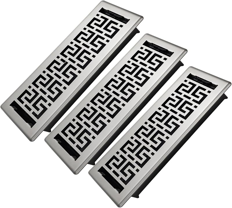 Registro piso 4x14" 3 pack rejillas acero ventilación