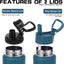 Botella agua acero inox 20oz popote set 8 tazas vacío doble
