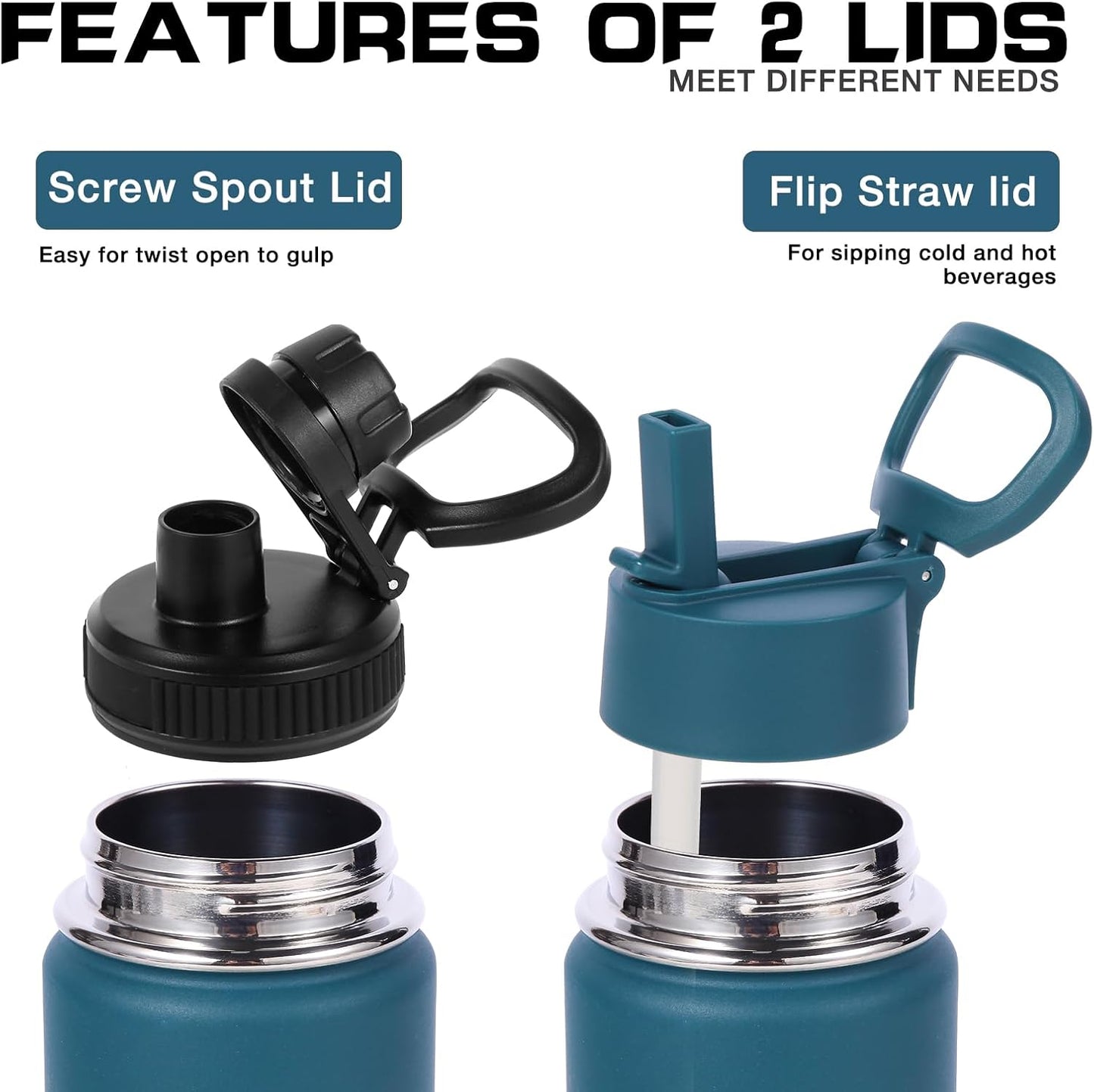 Botella agua acero inox 20oz popote set 8 tazas vacío doble