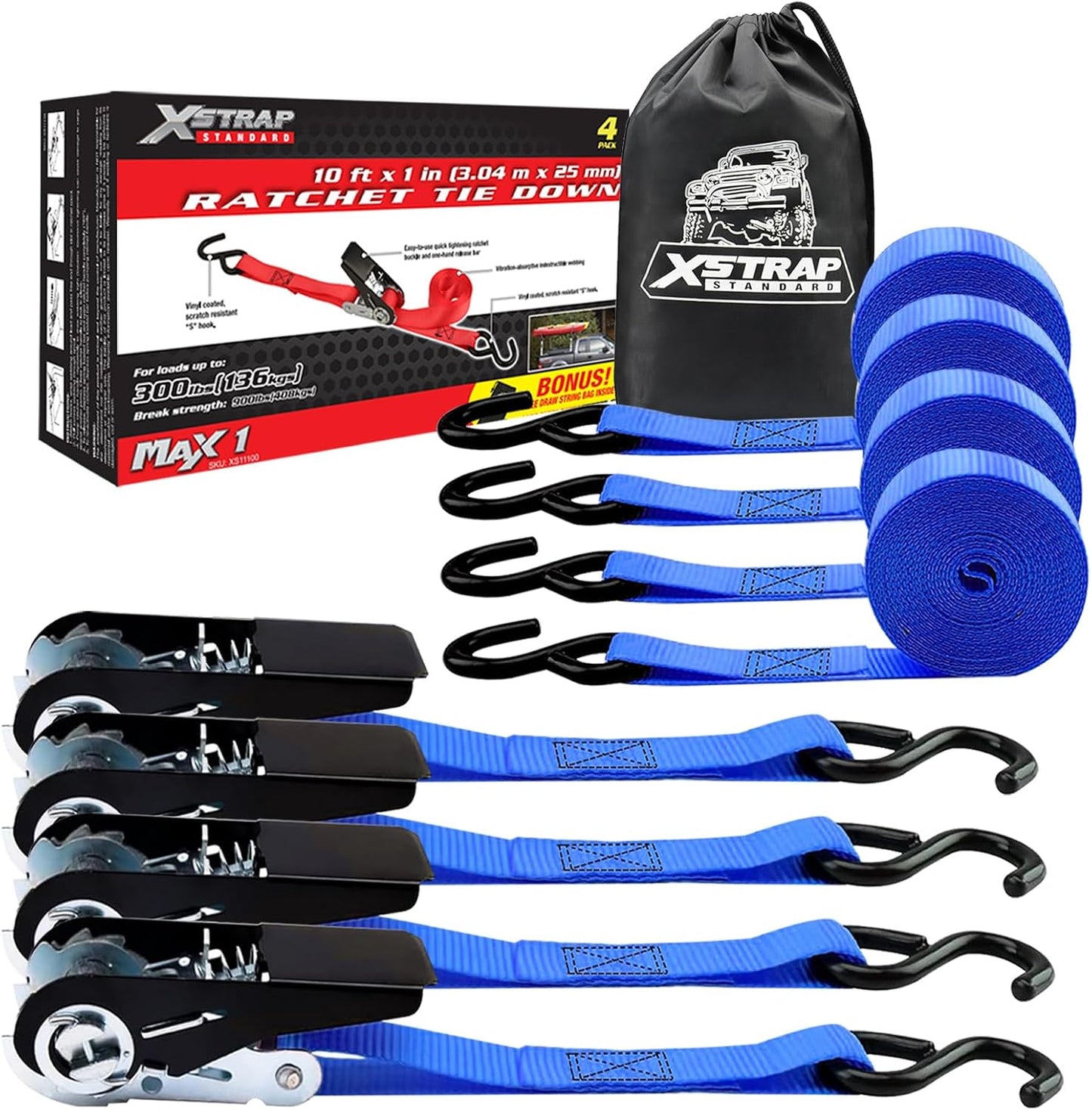 Correas trinquete 4uds 10ft 300lb para UTV ATV camioneta