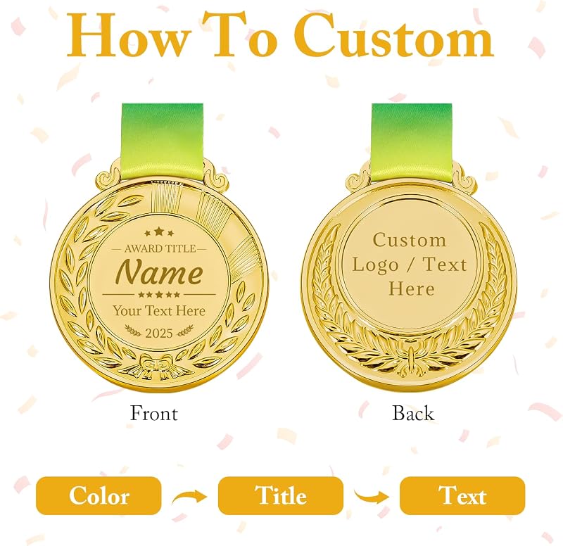 Medallas personalizadas oro plata bronce con cinta