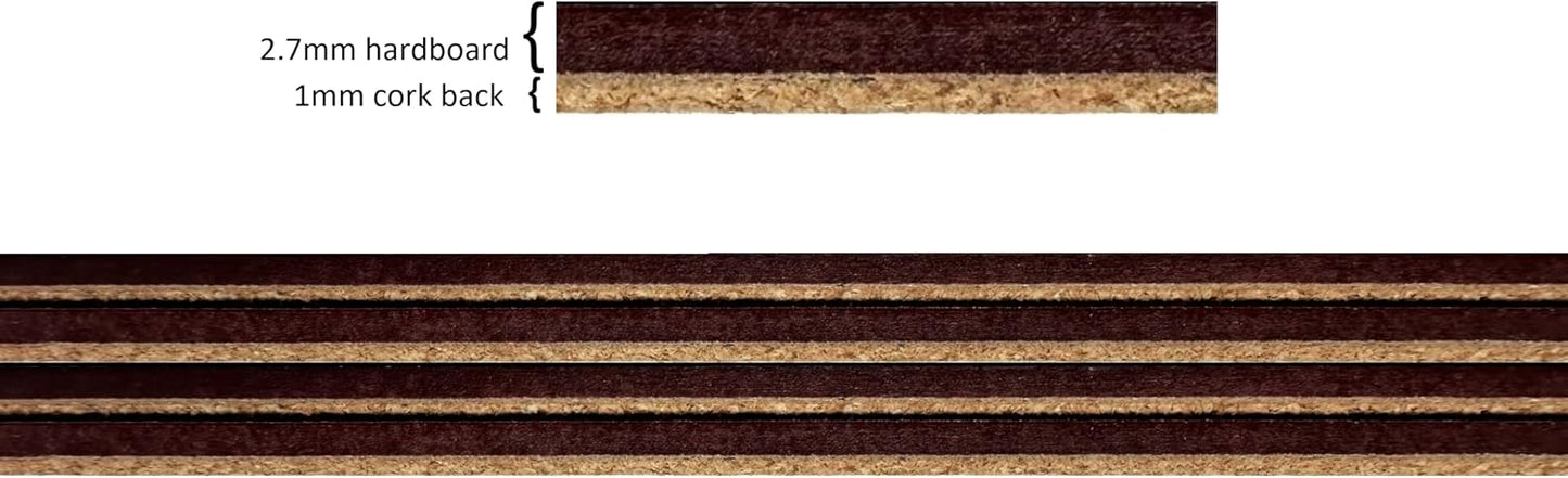 4 Manteles Duros con Corcho 12x16pulg Panal de Miel
