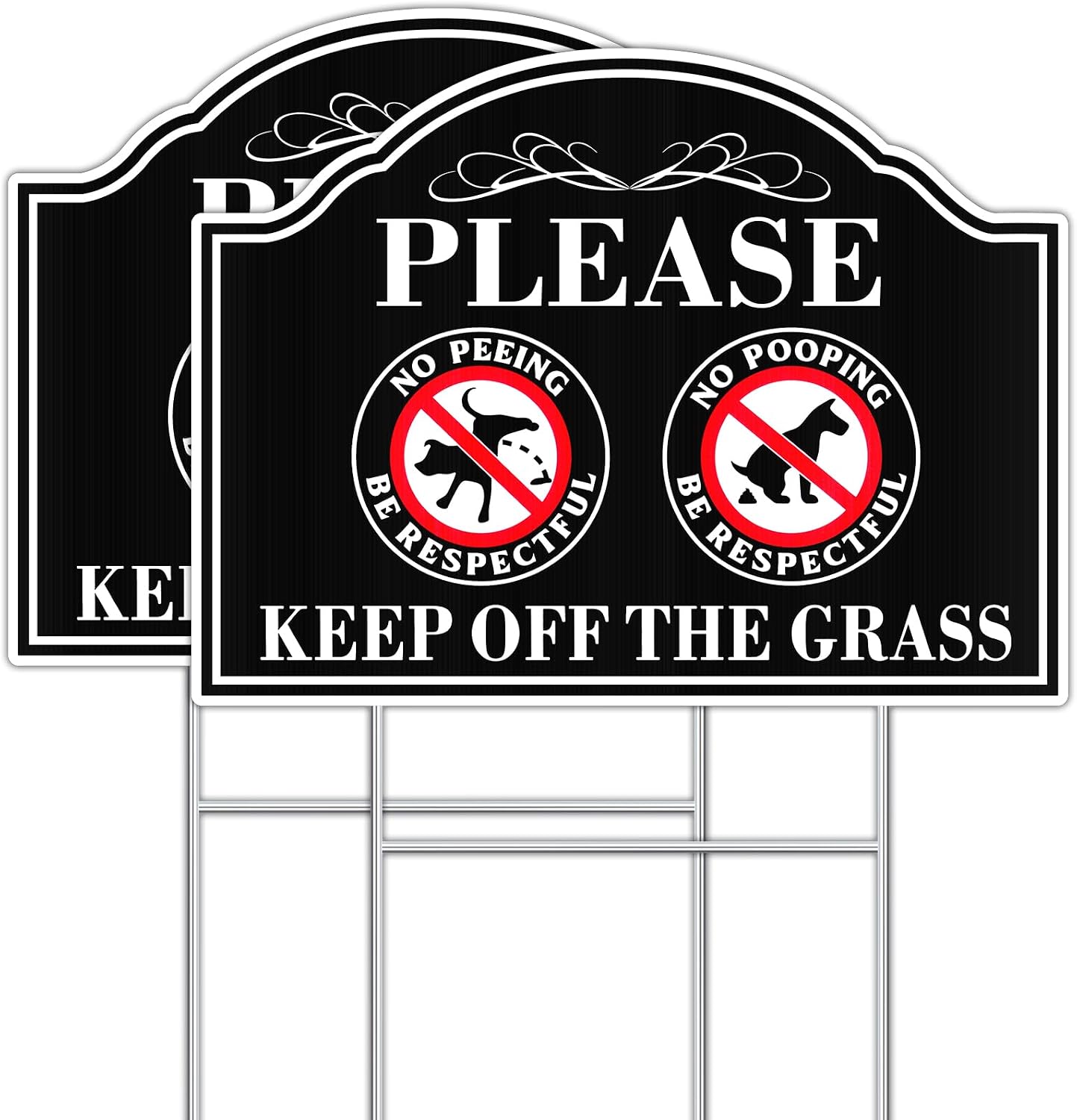 Cartel No Hacer Caca Perro Plástico 12.6x9.5pulg 2 Uds