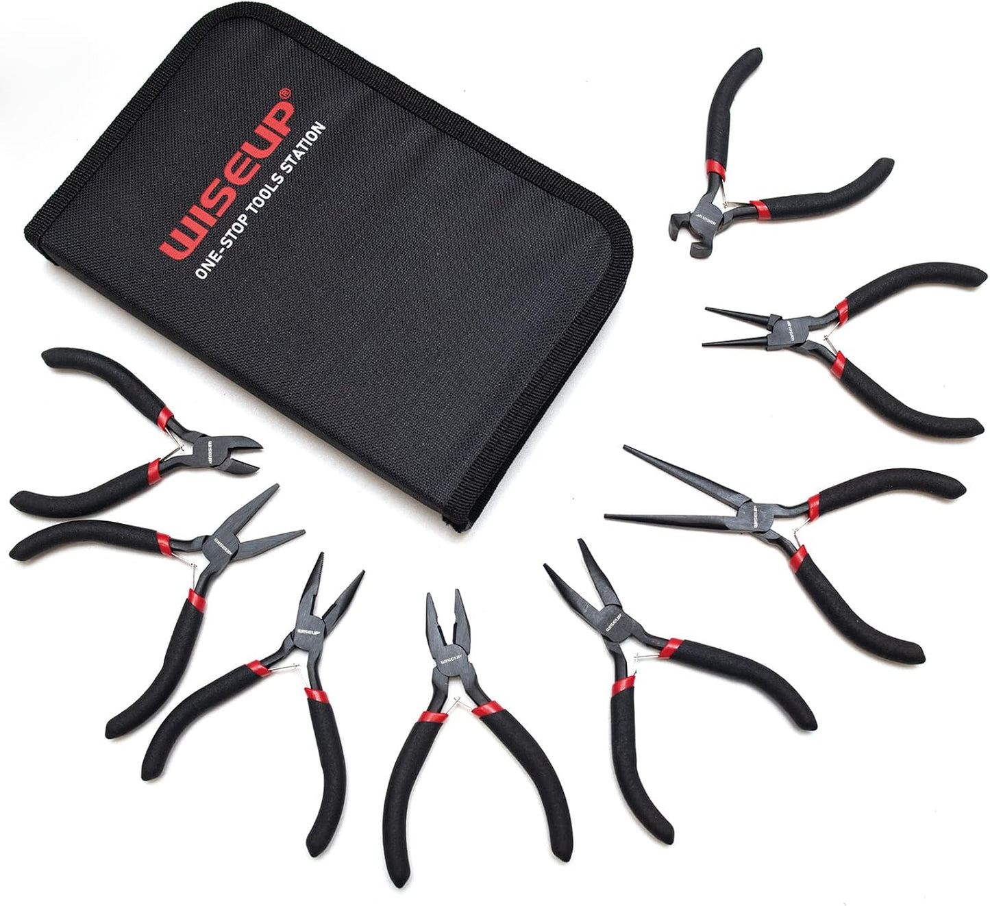 Set 8 Pzas Alicates Mini con Funda para Manualidades
