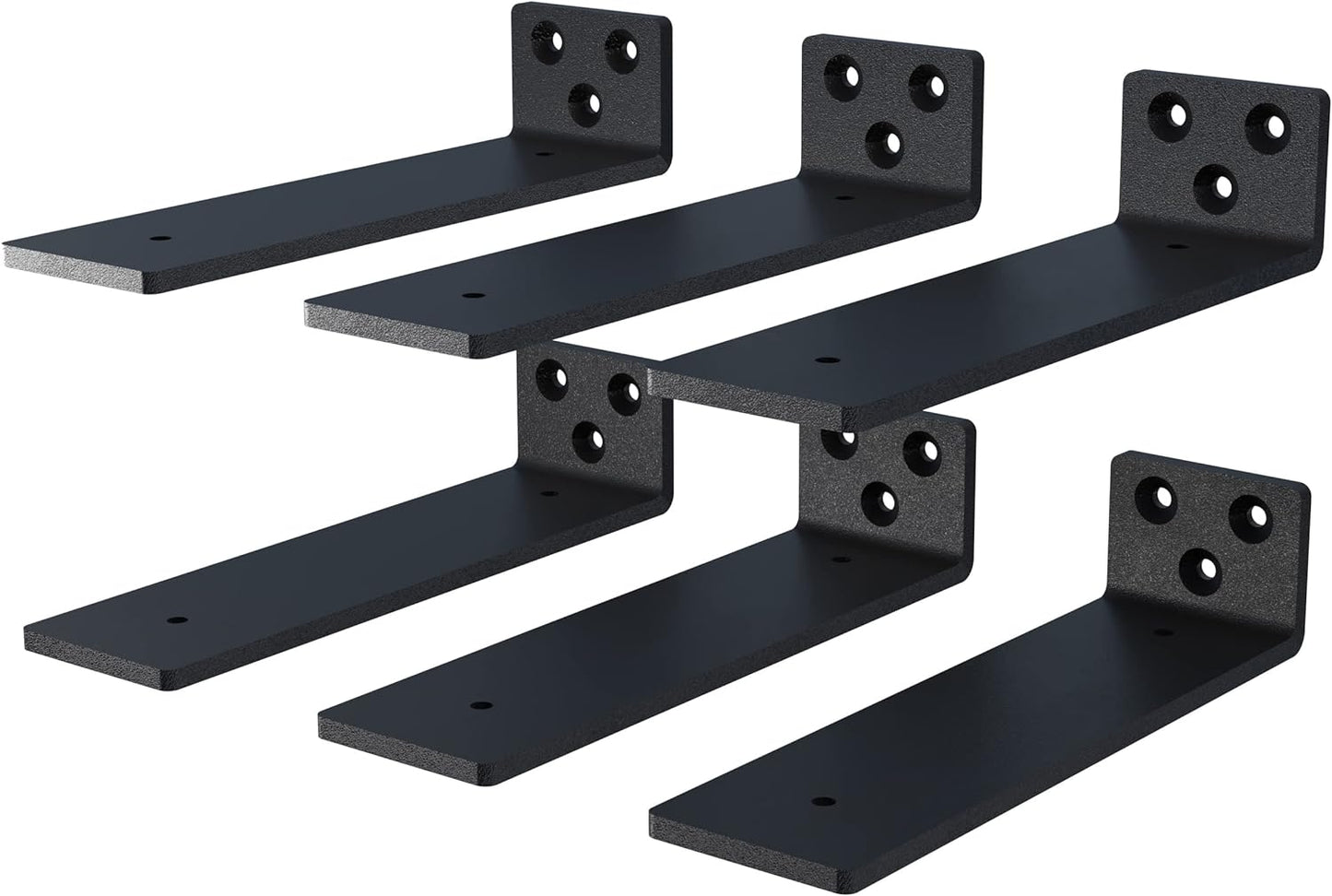 6 Pzas Soporte Flotante 8pulg Acero Negro Resistente