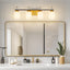Lámpara baño vidrio blanco 4 luces modernas negro dorado