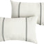 Almohadas lumbares Sunbrella lona marfil y gris carbón set 2