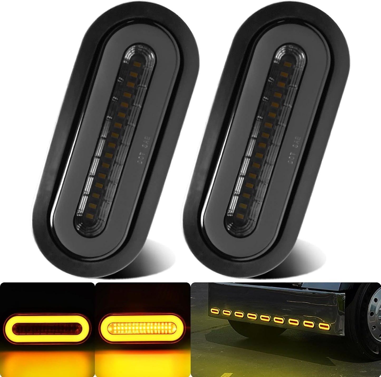 2 Pzas Lentes Ahumados Ámbar 6pulg Luces Traseras