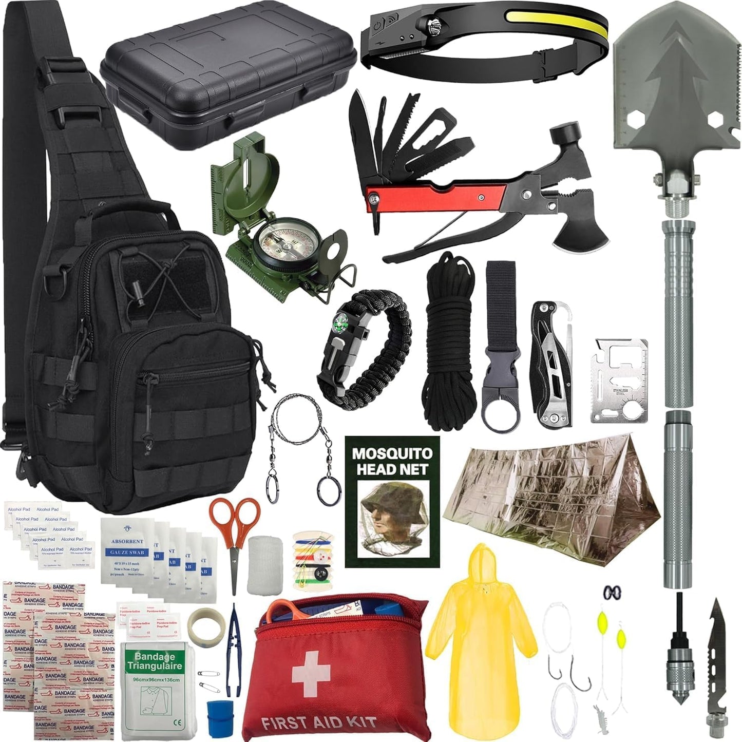 Kit supervivencia camping caminatas emergencias coche
