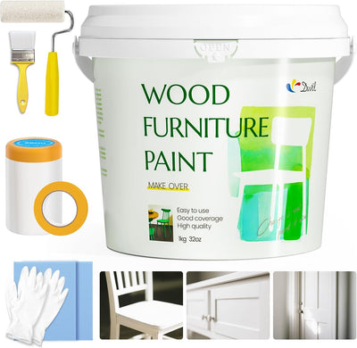 Pintura madera para muebles 32oz blanca mate sin olor