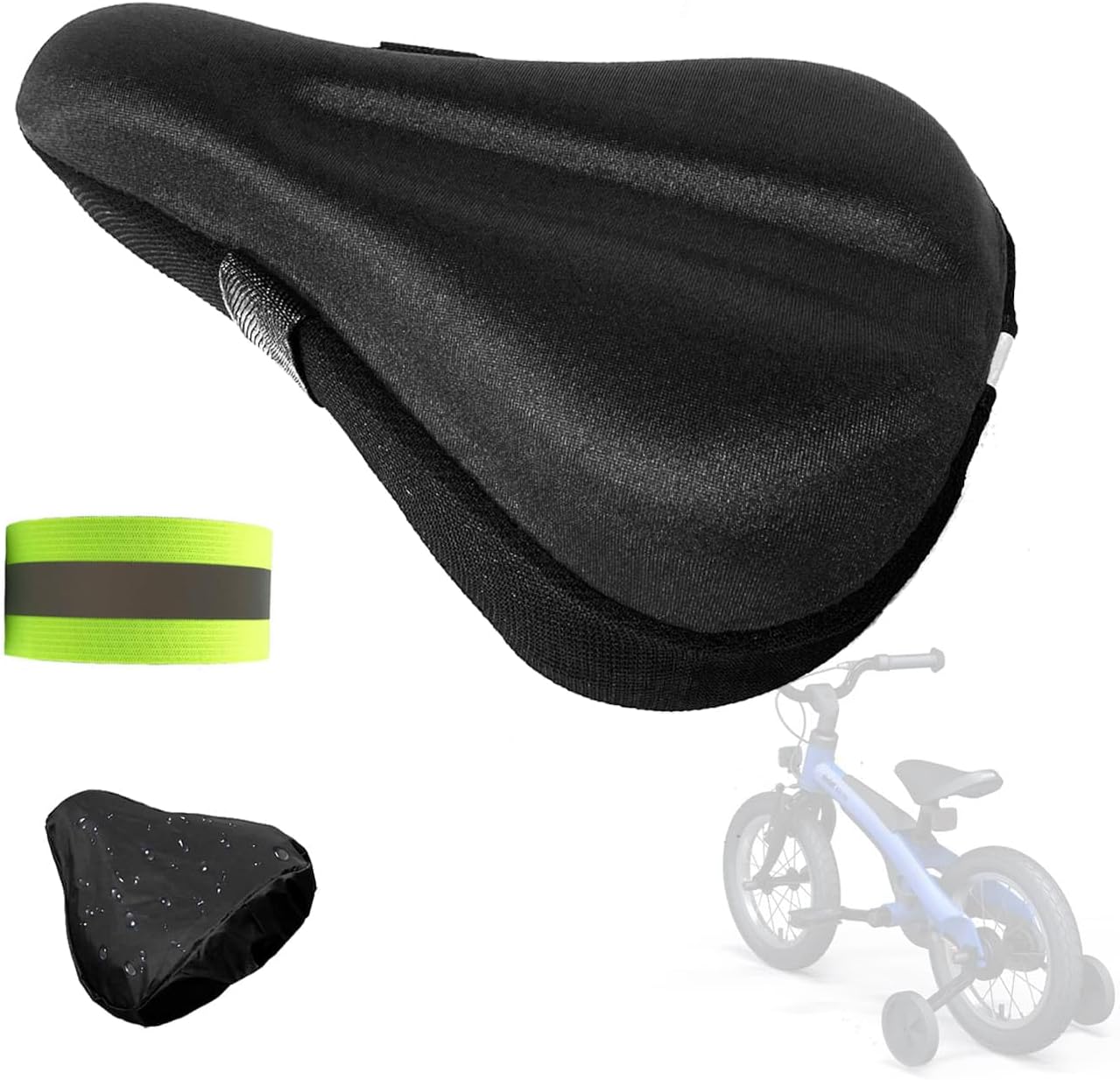 Cojín asiento gel bicicleta 9x6" funda ultrasuave