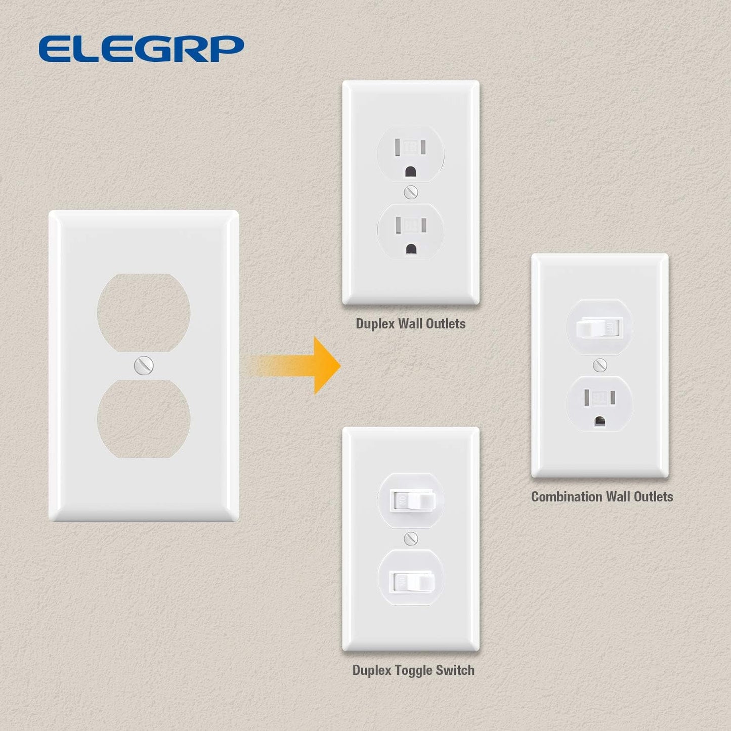 Cubiertas salida dúplex placas pared UL certificado blanco
