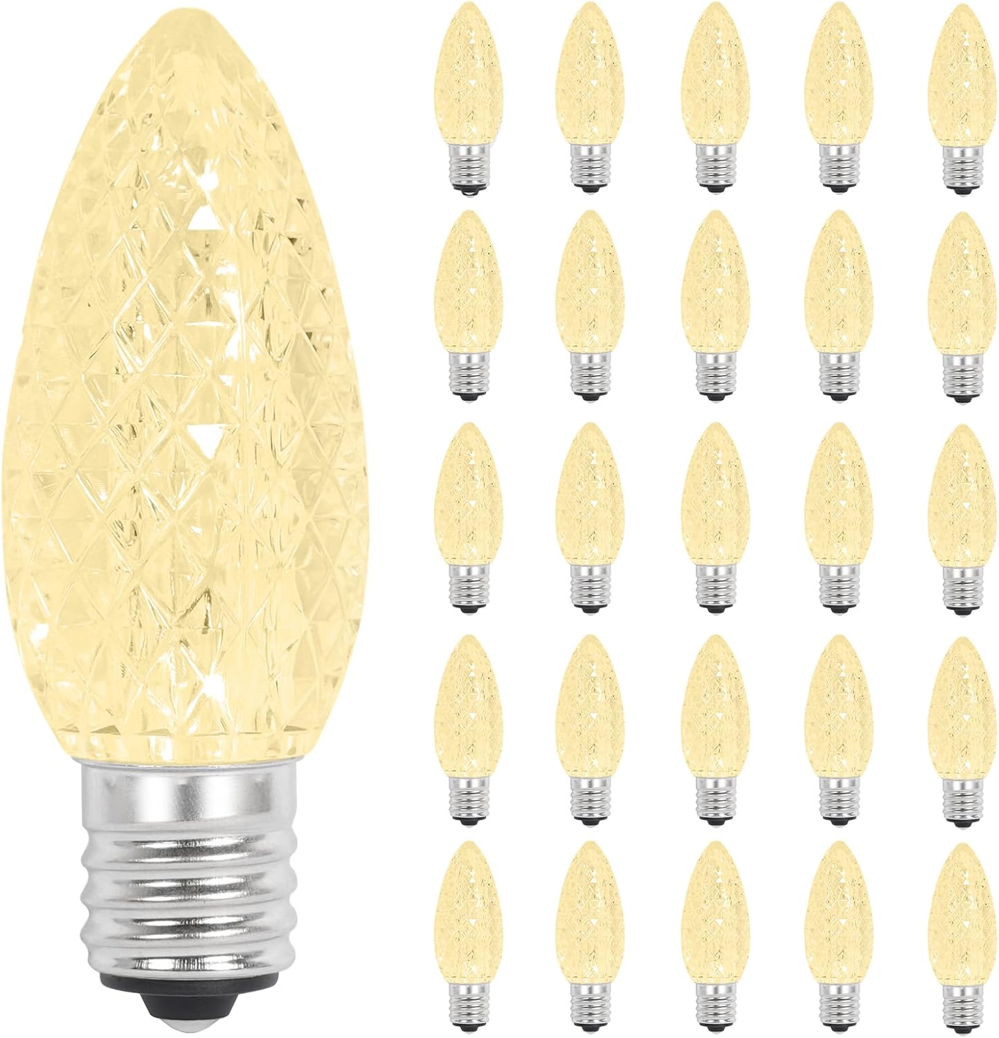 25 Bombillas LED C9 Navidad Regulables Blanco Cálido