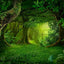 Papel tapiz mural bosque verde dormitorio sala baño