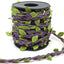 Cordel encerado 33ft hojas verdes y morado para manualidades