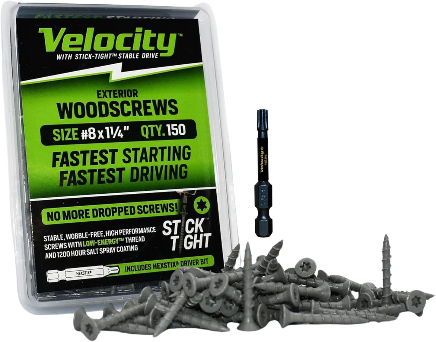 Pack 150 S para madera acero carbono con broca hexstix