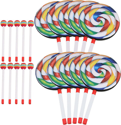 10 Pzas Tambor Sonido Musical Lollipop Colorido
