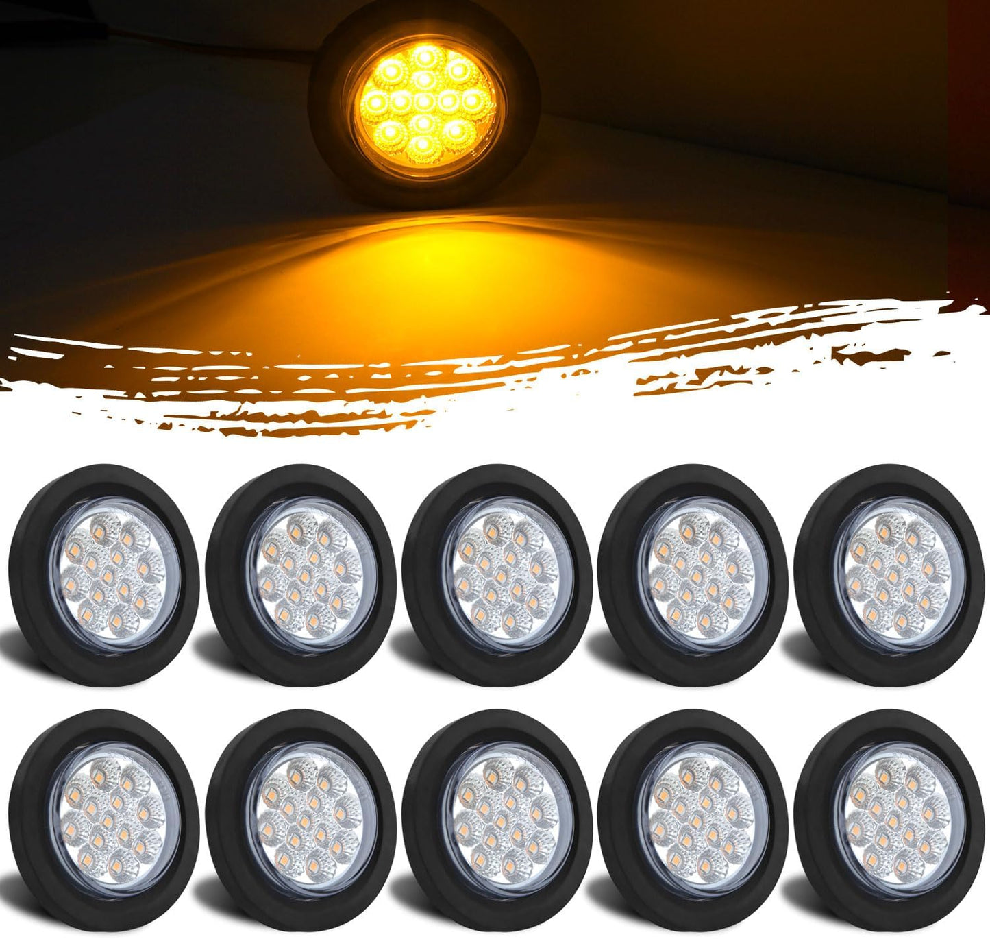 10 Luces LED Redondas 2.5" Camión