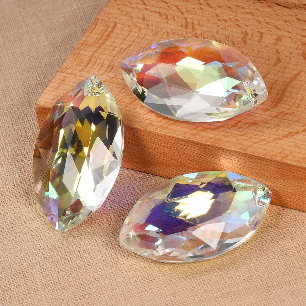 10 Colgantes Cristal 1.5" Prismas FengShui Decoración