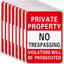 8 Letreros Aluminio Propiedad Privada 7x10" Rojo