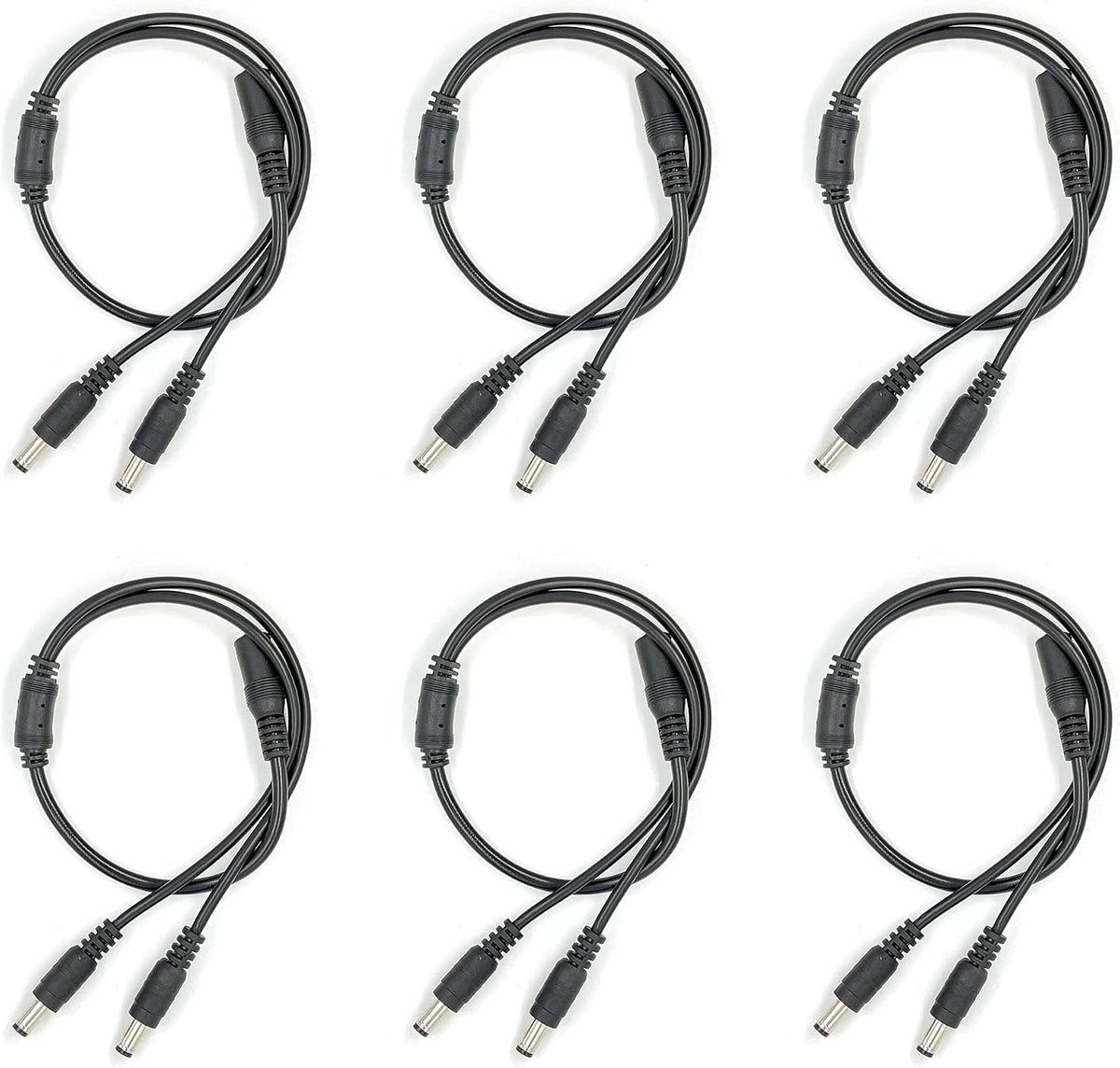 6 Pzas Adaptador DC 1 Hembra a 2 Machos para CCTV y LED