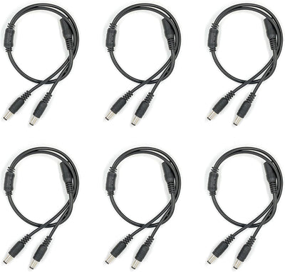 6 Pzas Adaptador DC 1 Hembra a 2 Machos para CCTV y LED