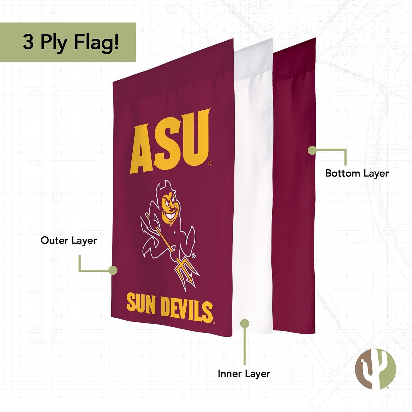 Bandera jardín Sun Devils Arizona 19x12pulg
