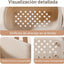 Cesta plástico con asa para baño cocina dormitorio beige