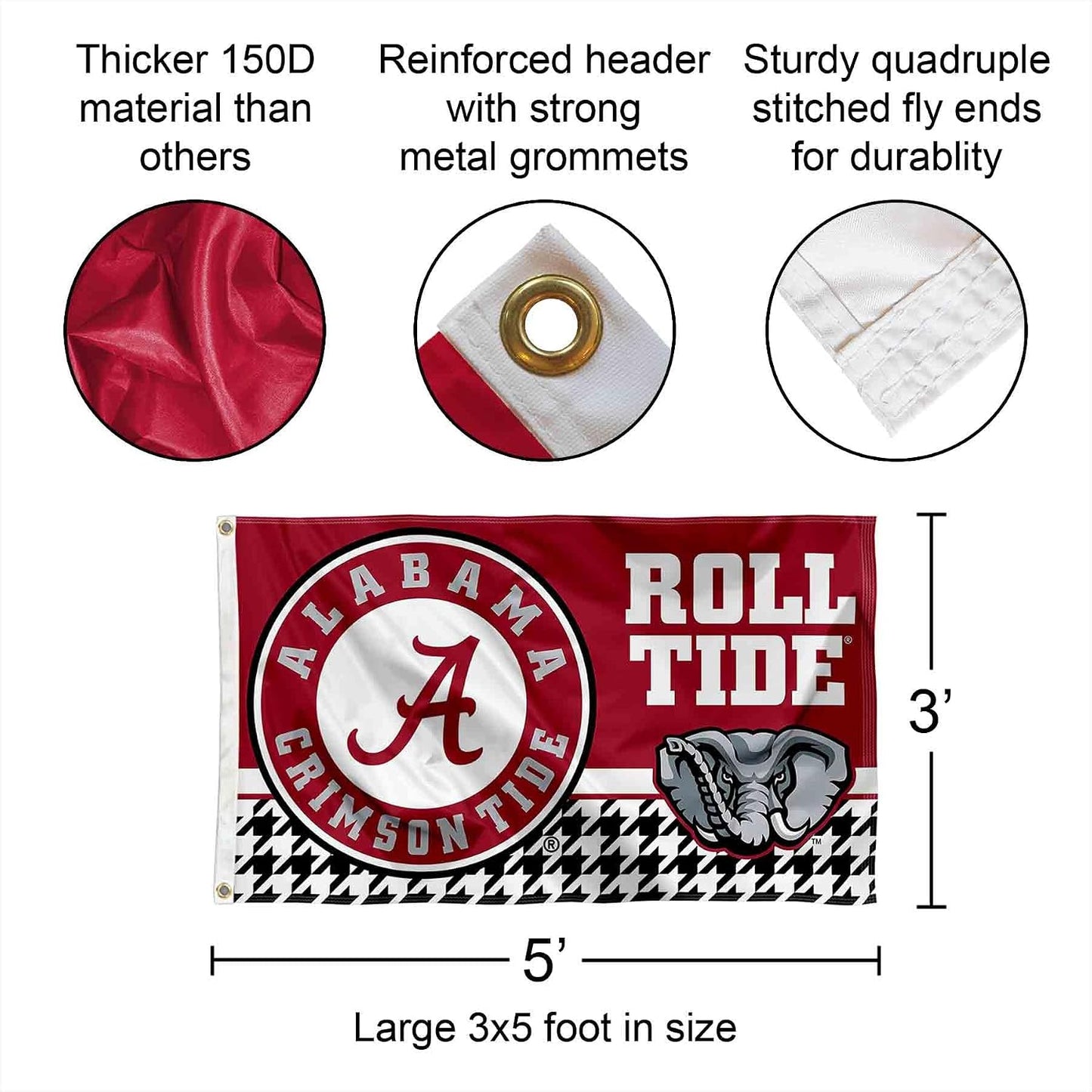 Bandera Alabama Crimson Tide 3x5