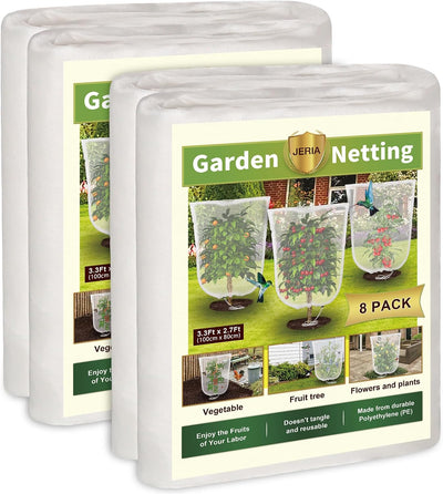 8 Redes malla insectos 3.3x2.7ft con cordón para plantas