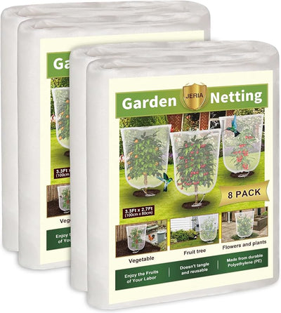 8 Redes malla insectos 3.3x2.7ft con cordón para plantas