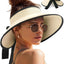 Visera solar para mujer sombrero playa paja UPF 50 plegable