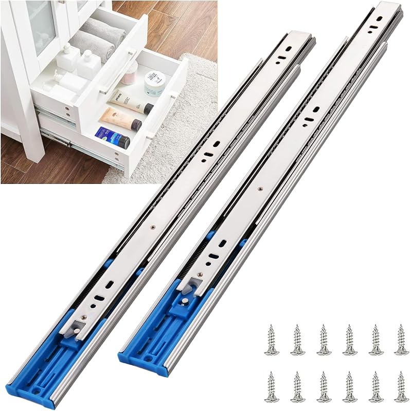 2 Pares Guías Cajón 16" Deslizadores Resistentes 110lb