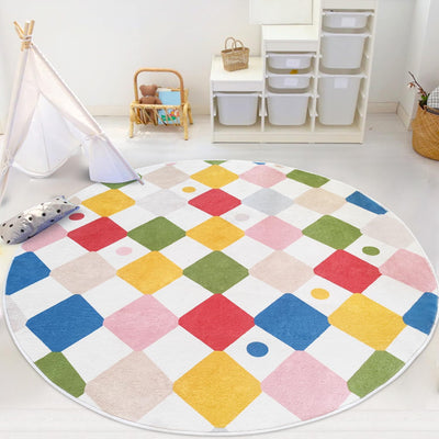 Alfombra redonda 4ft para niños antiderrap estilo moderno