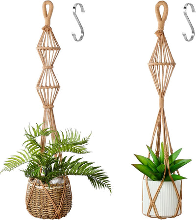 2 Colgadores Macramé para Macetas 10" Soporte Largo