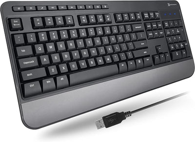 Teclado USB ergonómico con reposamuñecas 114 teclas
