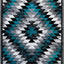Alfombra diseño nativo americano 5x7ft turquesa gris