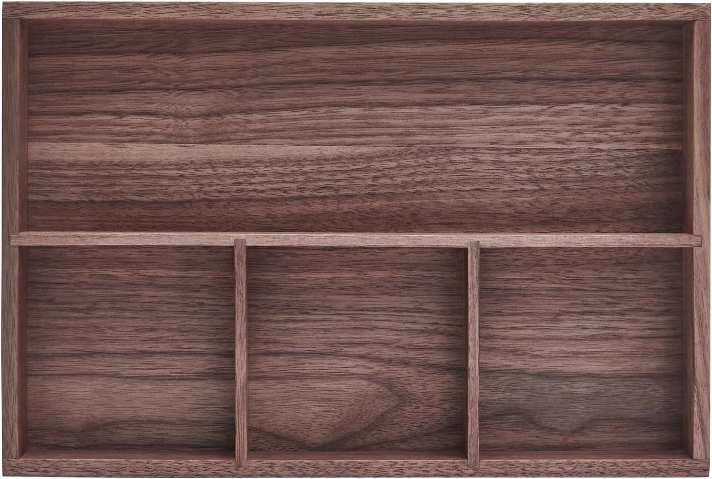 Bandeja organizadora madera nogal negro caja escritorio