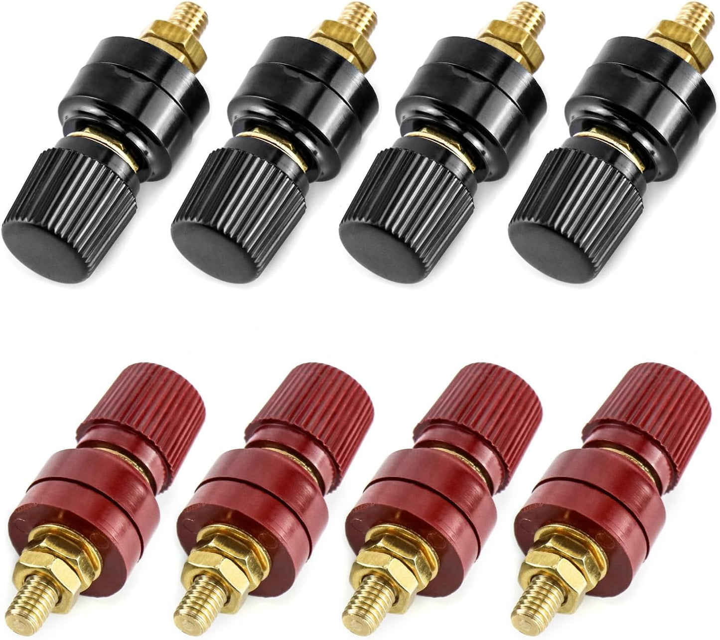 Kit 8 Pzas Conector Terminal Batería M6 Rojo Negro