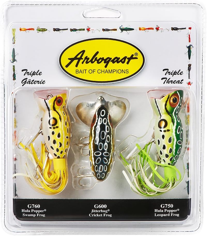Señuelo pesca 3 unidades Jitterbug Hula Popper