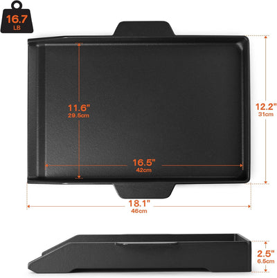 Plancha hierro fundido parrilla horno 18x12pulg