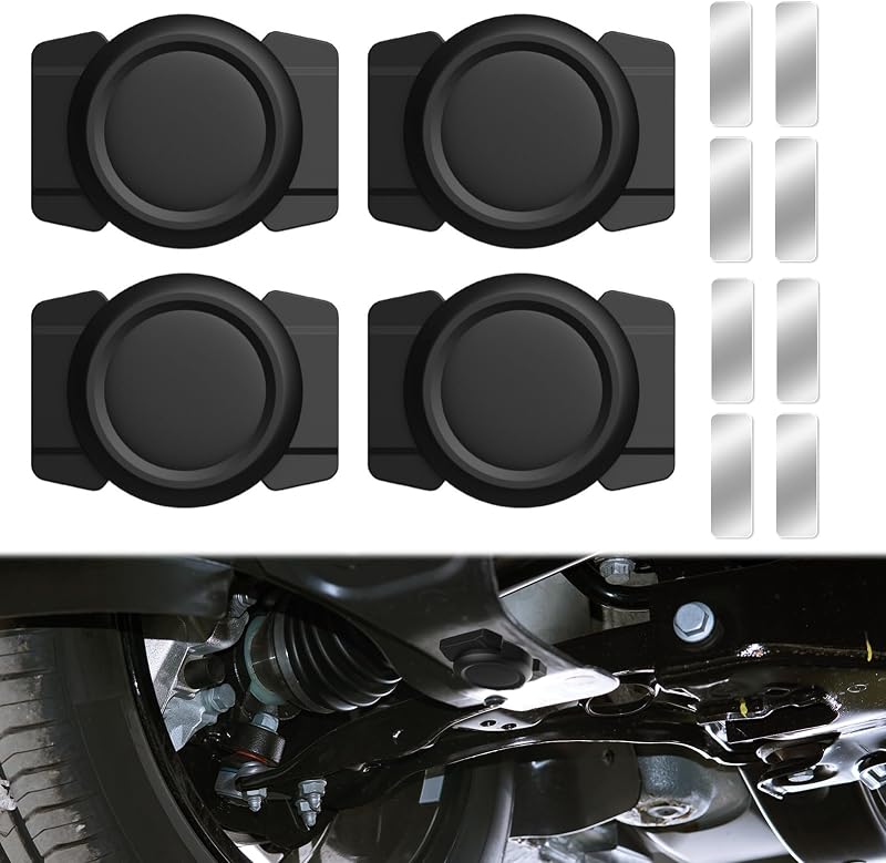 4 Soportes Magnéticos para Air Tag Silicona Negra