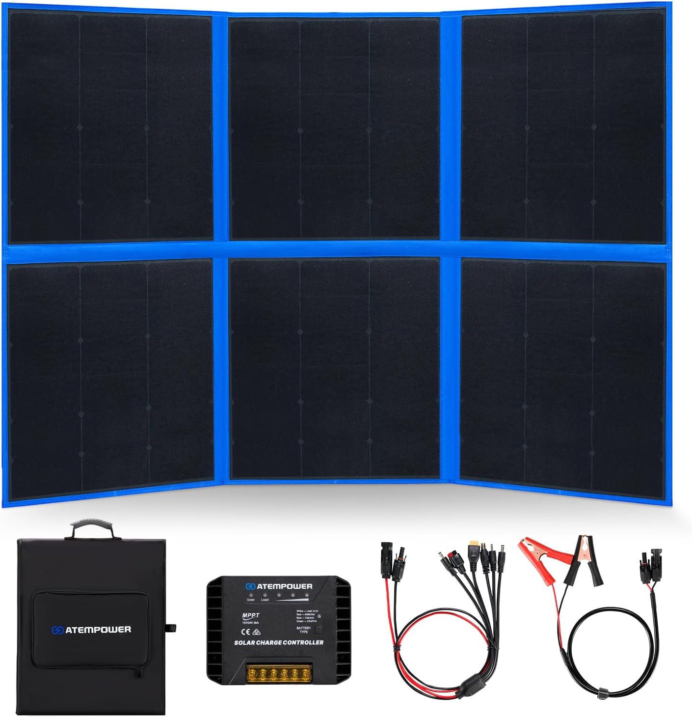 Panel solar plegable 200W MPPT 20A salida USB 12/24V camping
