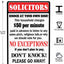 Letreros no solicitar para casa puerta patio 30x20cm
