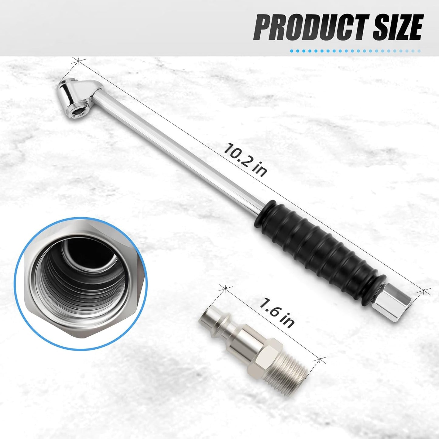 2 Portabrocas Aire Doble Cabeza 1/4pulg Alcance Extendido