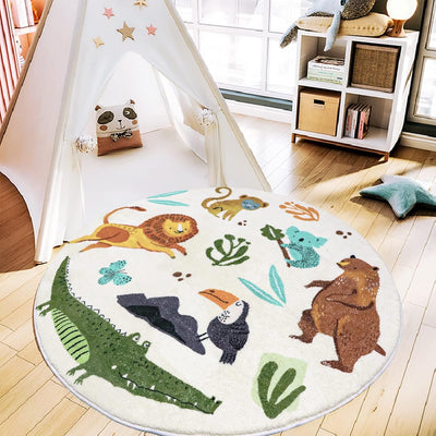 Alfombra redonda antiderrap para niños y bebés 3.3ft