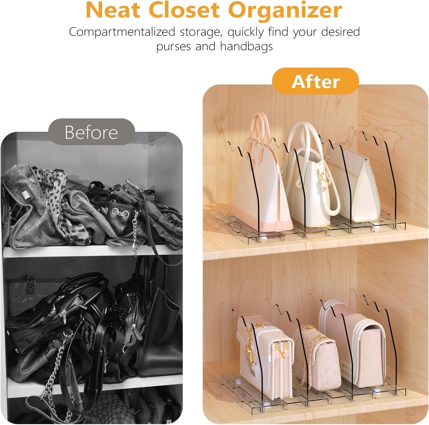 Organiz. bolsas armario transparente pack 2