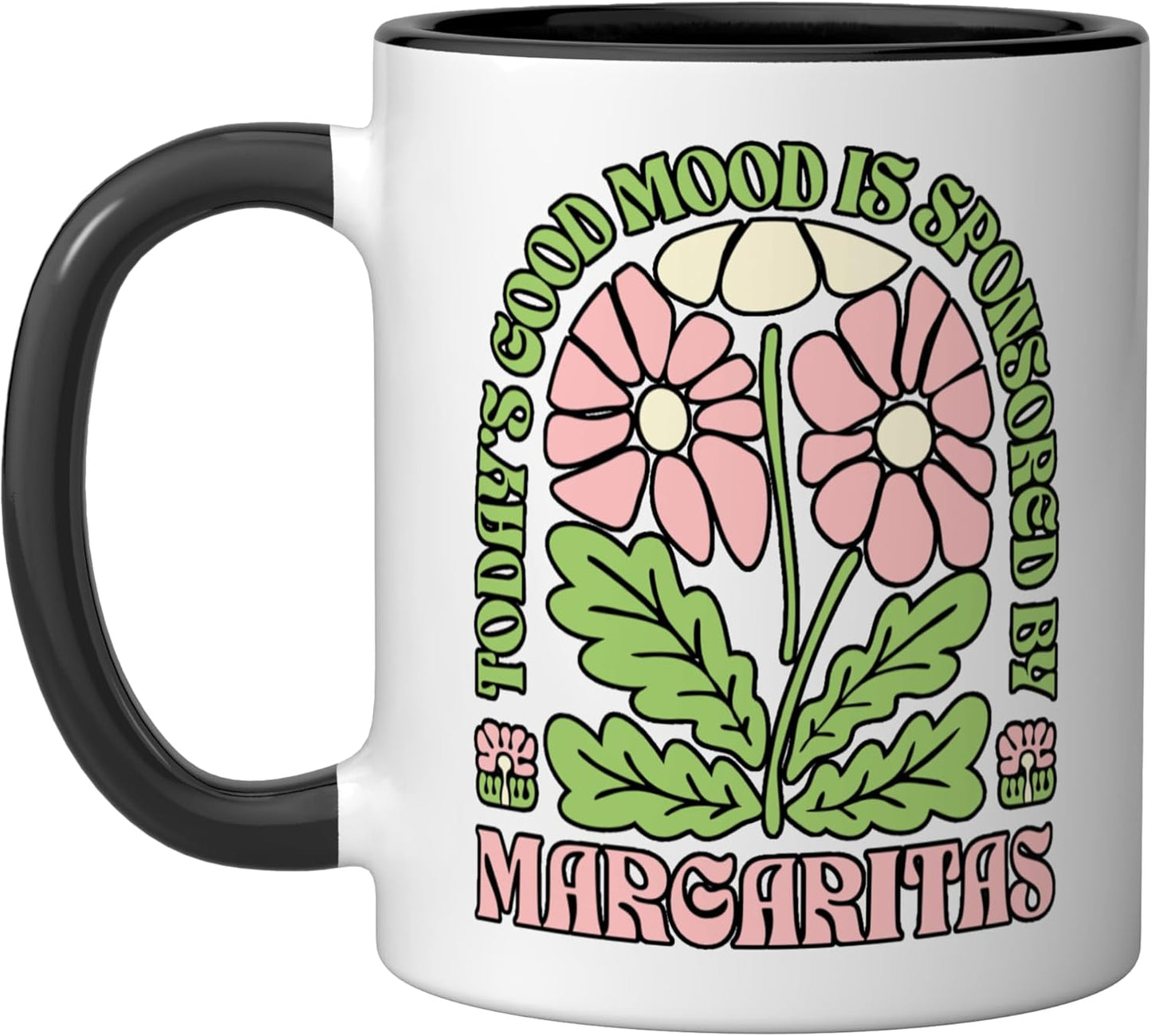 Taza Cerámica para Margarita Negro/Blanco