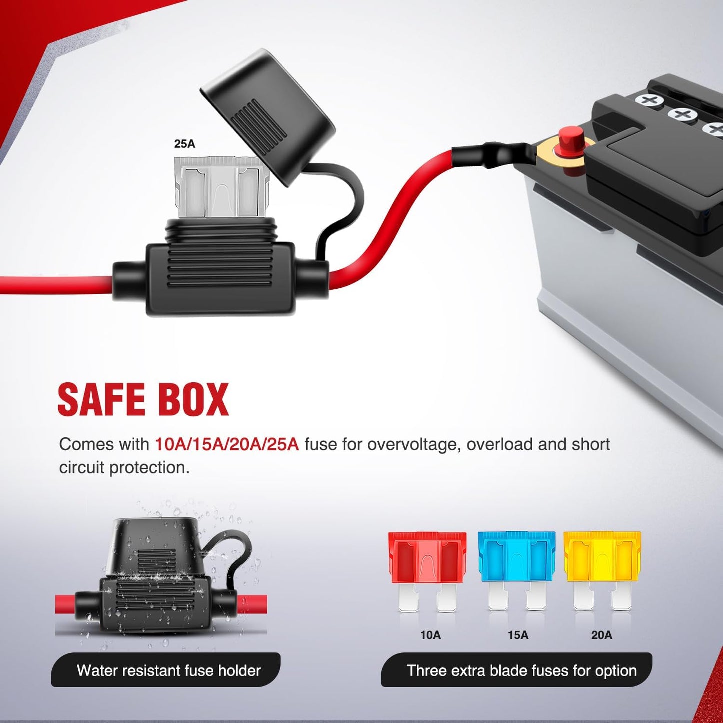 Kit arnés cable 14 AWG 12V relé 5 pines interruptor luz LED