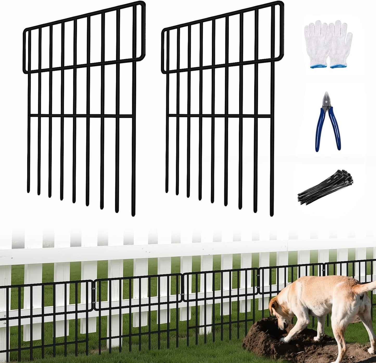 Valla metal inox 27ft x17pulg 25 paneles para perros patio